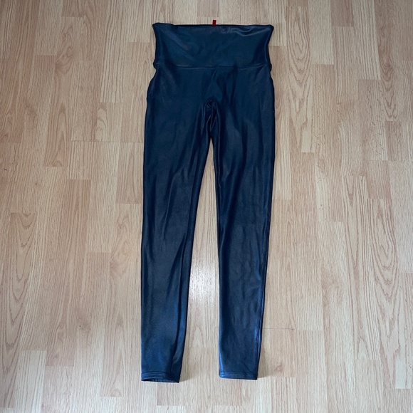 SPANX Faux Leather Full Length High Waist Leggings Size Large - Picture 4 of 11
